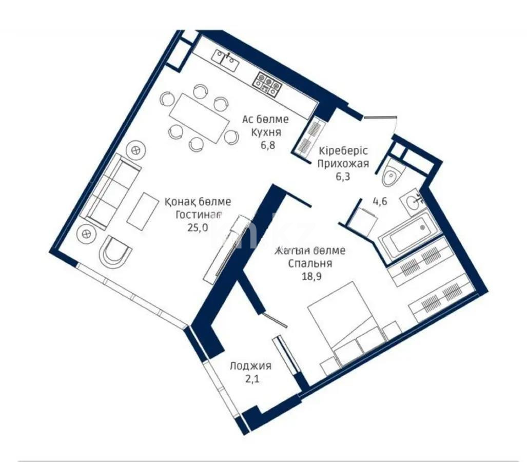 Продажа 2-комнатной квартиры, 64 м², пр. Аль-Фараби, дом  9 - Продажа  двухкомнатных квартир в новостройках Алматы фото 1 из 1