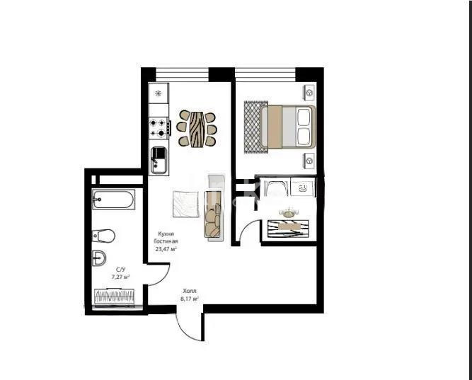 Продажа 1-комнатной квартиры, 57.5 м², ул. Торангы, дом  55 - Продажа квартир в новостройках Алматы без посредников с фото фото 1 из 1