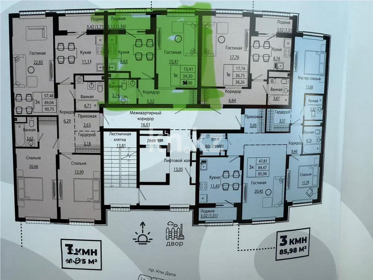 Продажа 1-комнатной квартиры, 36.5 м², пр. Улы Дала, дом  28 стр - Продажа  однокомнатных квартир в Астане фото 1 из 1