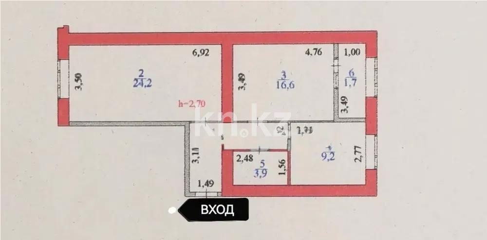 Продажа 2-комнатной квартиры, 66 м² в Астане