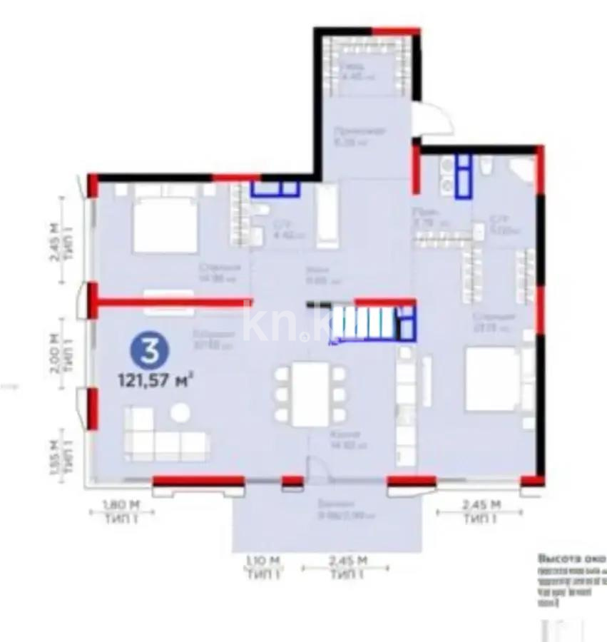 Продажа 3-комнатной квартиры, 121 м² - Продажа квартир в Наурызбайском р-не Алматы - страница 2 фото 5 из 5