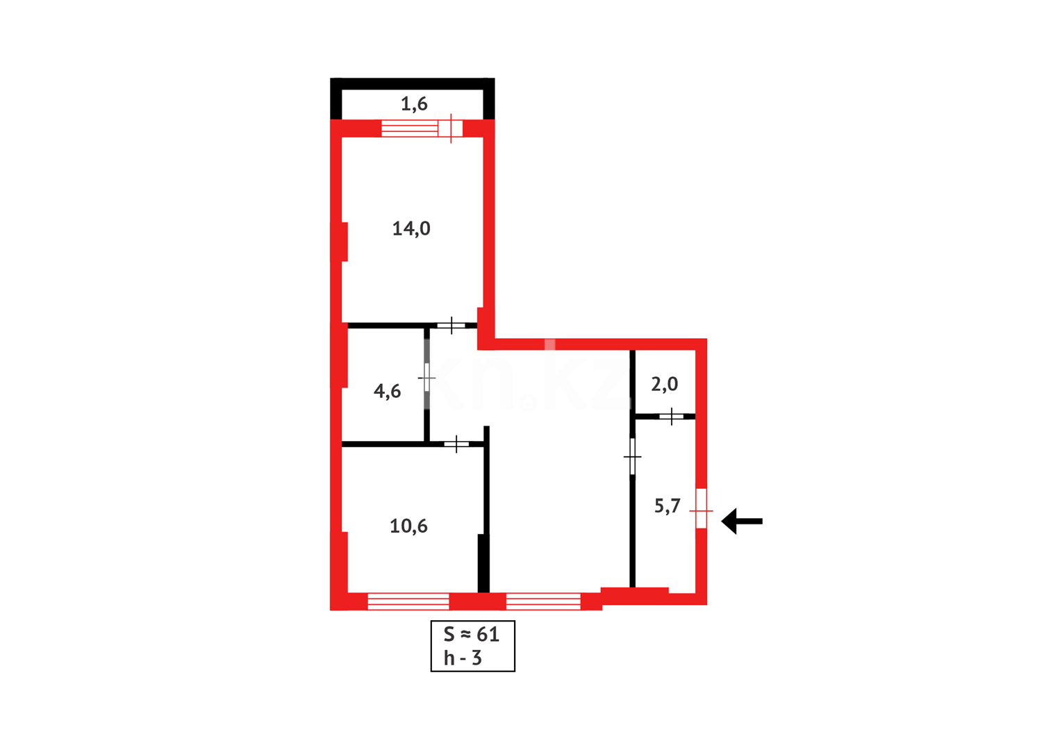 Продажа 2-комнатной квартиры, 60 м², ул. Асфендиярова в Астане - фото 13