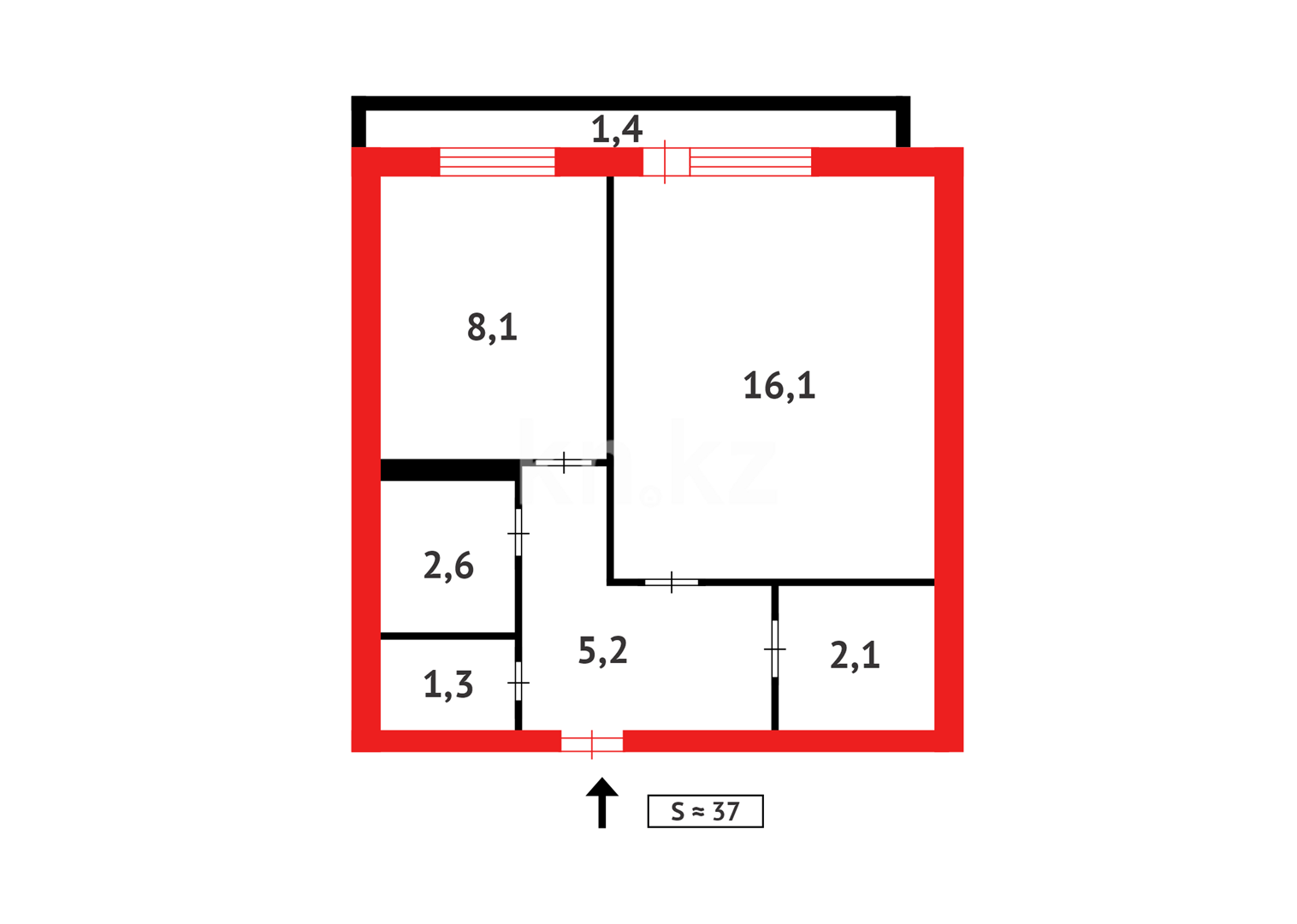 Продажа 1-комнатной квартиры, 36 м² - Аренда квартир посуточно в Актобе фото 12 из 12