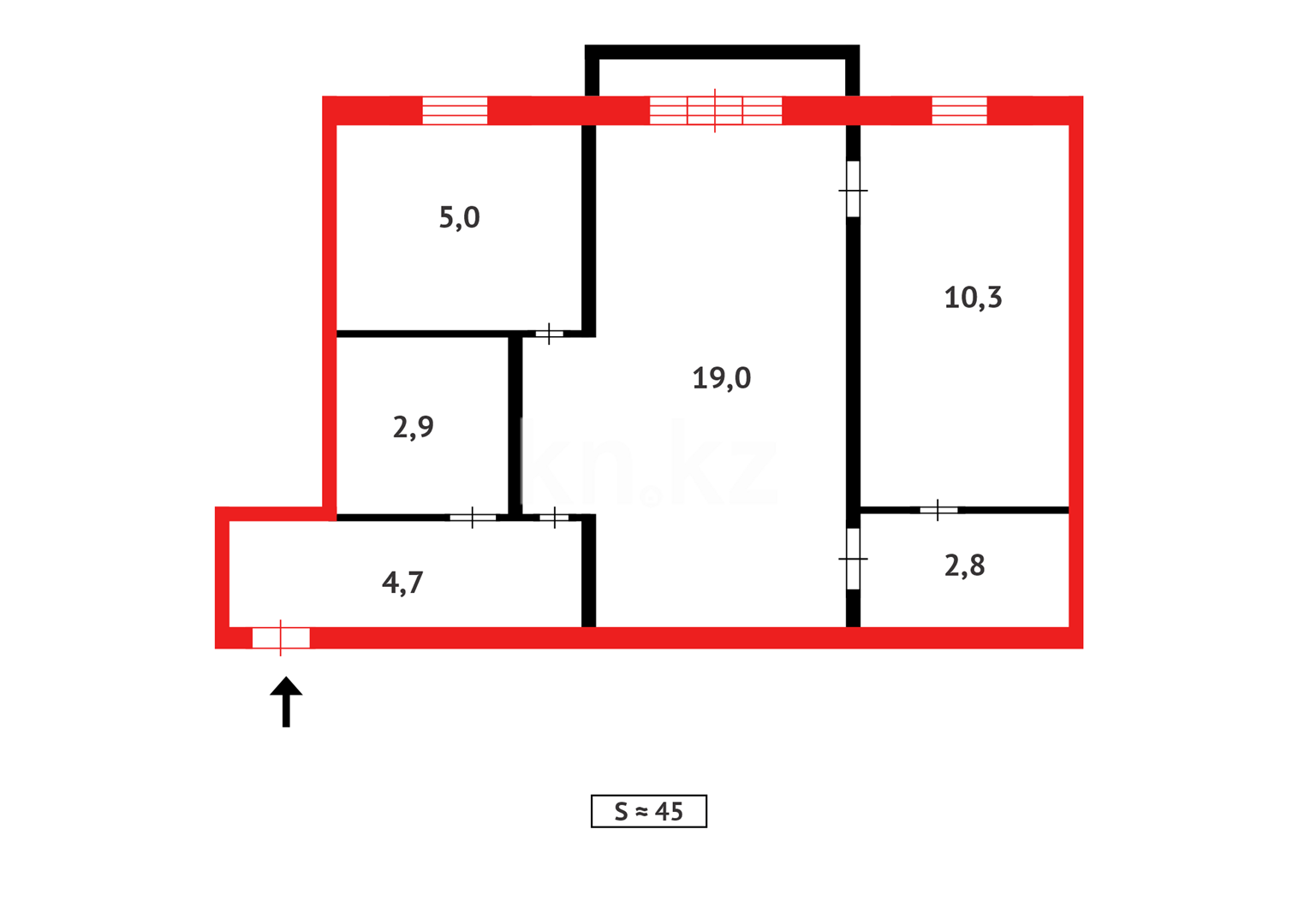 Продажа 2-комнатной квартиры, 44 м² - Продажа недвижимости в Темиртау - страница 3 фото 6 из 6