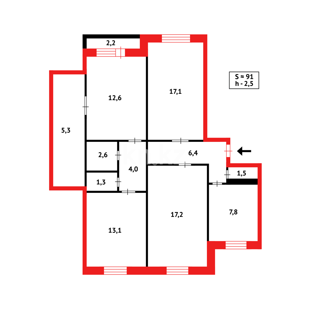 Продажа 4-комнатной квартиры, 91 м² - Продажа квартир в панельном доме в Темиртау фото 14 из 14