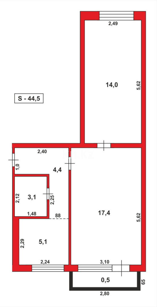 Продажа 2-комнатной квартиры, 45 м², 23 мкр., дом  5 - Продажа квартир в Караганде фото 11 из 11