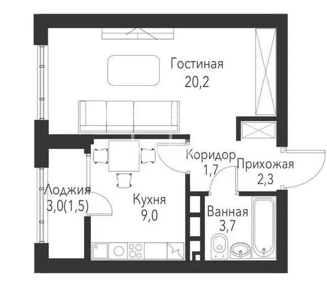 Продажа 1-комнатной квартиры, 38.4 м², ул. Рыскулова, дом  2б/1 в Алматы