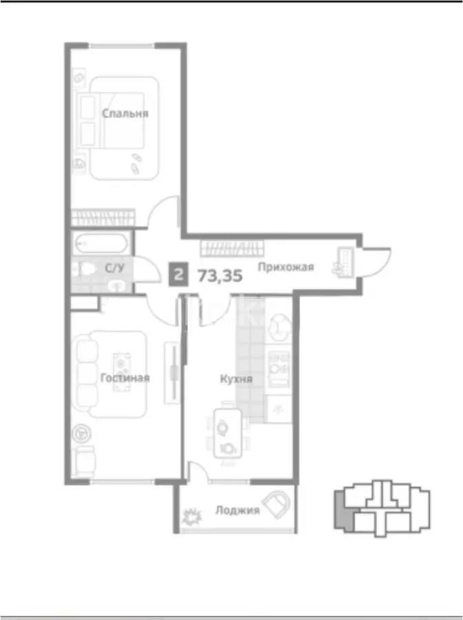 Продажа 3-комнатной квартиры, 75 м², мкр-н Шугыла, дом  340/35 - Продажа  трехкомнатных квартир в новостройках Алматы без посредников фото 1 из 1