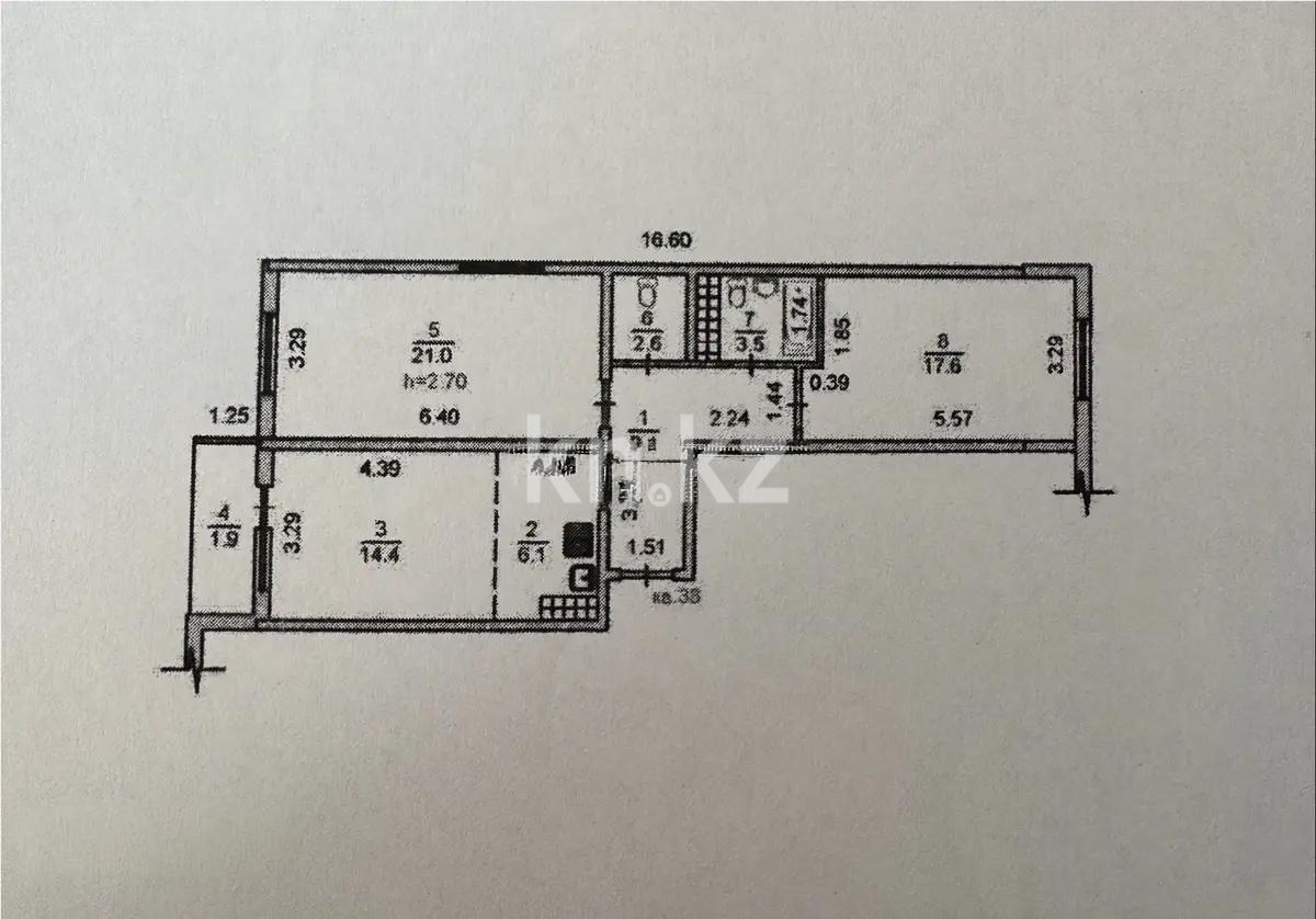 Продажа 3-комнатной квартиры, 76.2 м² - Продажа  трехкомнатных квартир в Алматы фото 7 из 7
