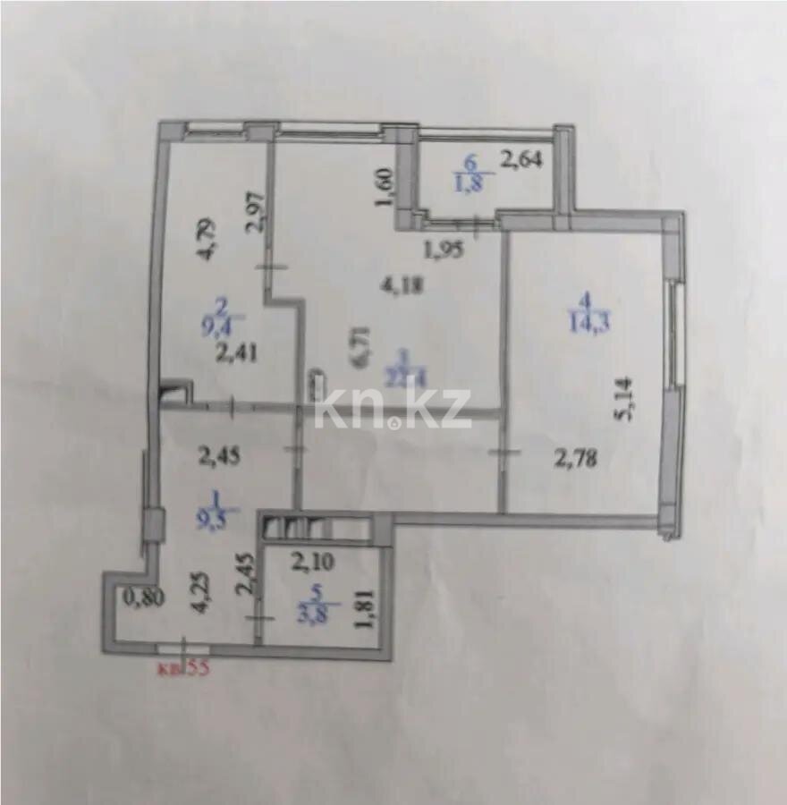 Продажа 2-комнатной квартиры, 61.2 м² в Астане - фото 6