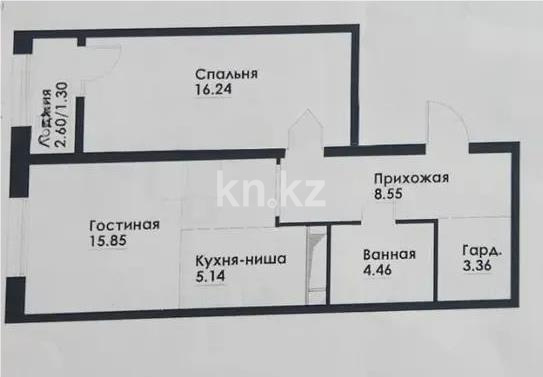 Продажа 2-комнатной квартиры, 55 м² в Алматы