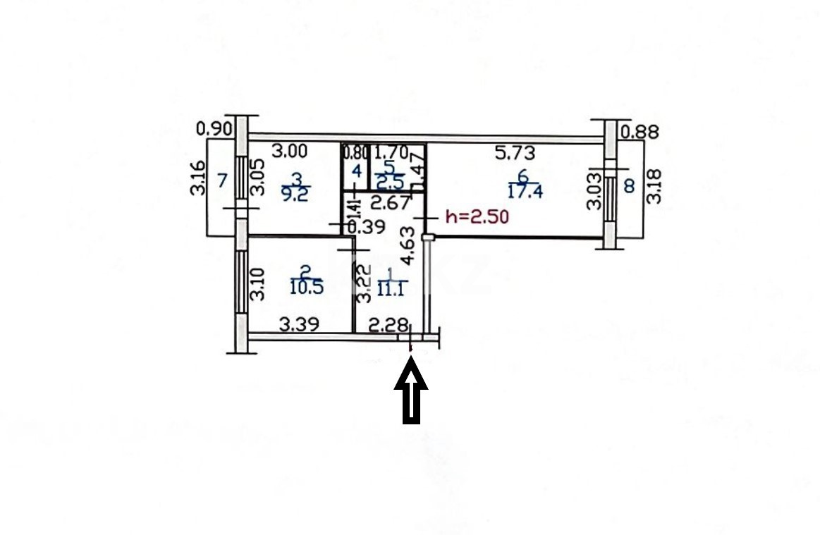 Продажа 2-комнатной квартиры, 53.6 м², ул. Космическая, дом  12/2 - Продажа и аренда недвижимости в Усть-Каменогорске фото 15 из 15