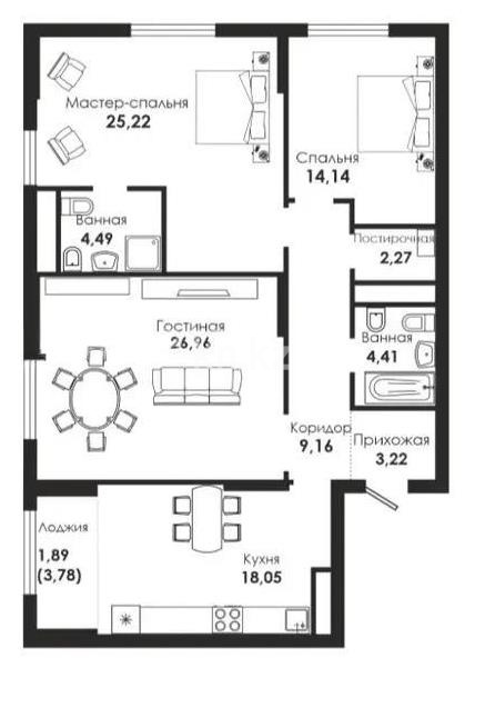 Продажа 3-комнатной квартиры, 112 м², ул. Сарайшык, дом  34/1 в Астане - фото 2