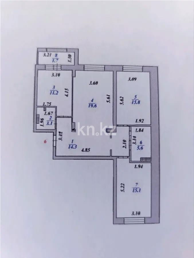 Продажа 3-комнатной квартиры, 87 м², пр. Республики, дом  23/2 - Продажа  трехкомнатных квартир в Караганде фото 7 из 7
