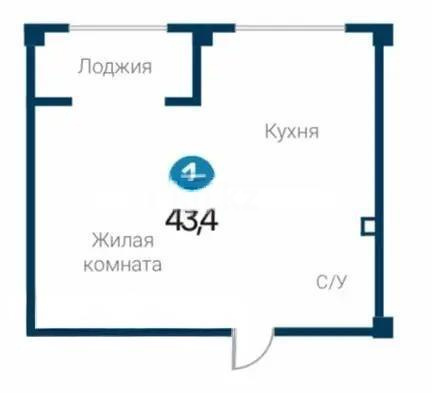 Продажа 1-комнатной квартиры, 43.3 м² в Астане