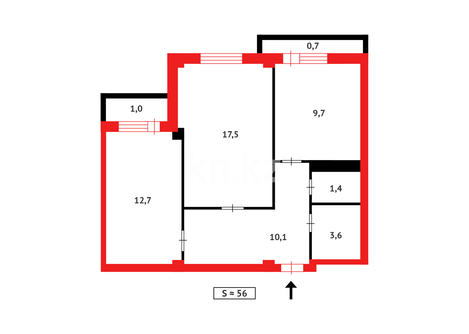 Продажа 2-комнатной квартиры, 56.2 м², ул. Иманова - Продажа квартир в Астане фото 12 из 12