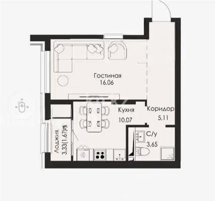 Продажа 1-комнатной квартиры, 40.05 м² - Продажа квартир в Алматы - страница 9 фото 1 из 1