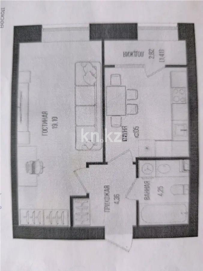 Продажа 1-комнатной квартиры, 39.17 м², ул. Серкебаева, дом  49 - Продажа квартир в Астане фото 5 из 5