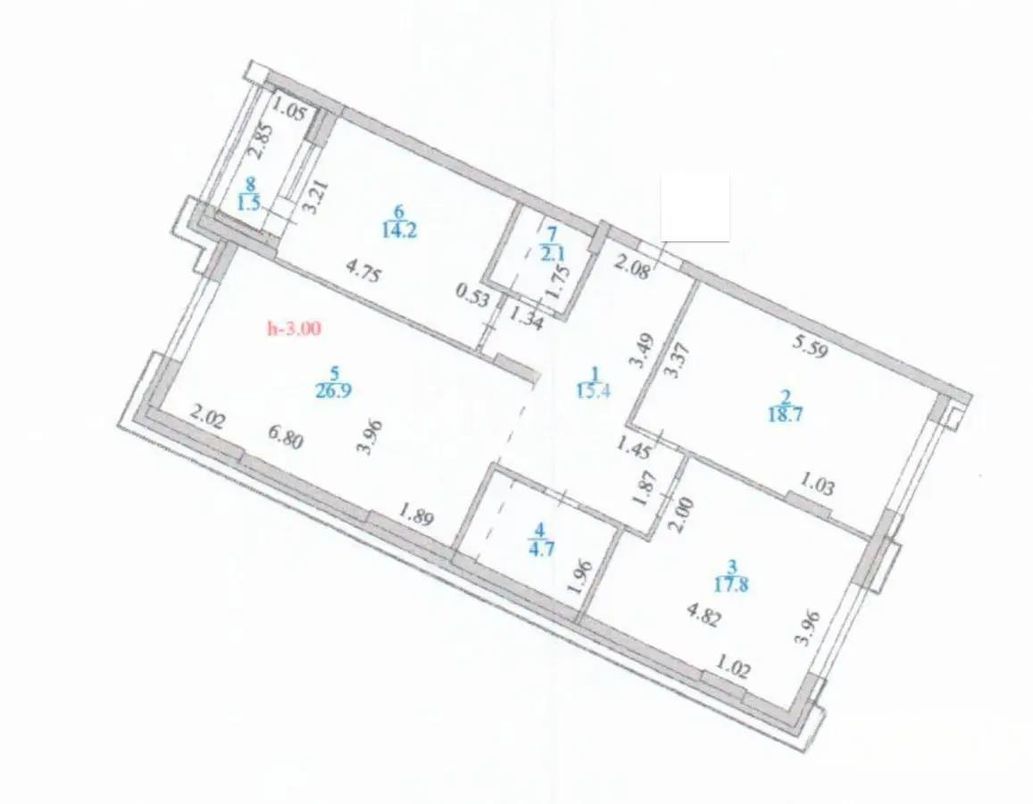 Продажа 3-комнатной квартиры, 101.3 м², ул. Мухамедханова, дом  4а - Продажа  трехкомнатных квартир в Астане фото 1 из 1