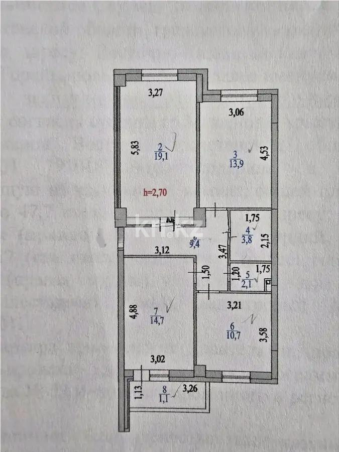 Продажа 3-комнатной квартиры, 74.8 м², ул. Кордай, дом  75 - Продажа квартир в Астане фото 1 из 1