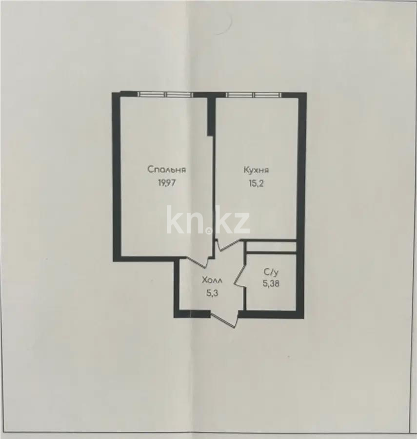 Продажа 1-комнатной квартиры, 45.85 м², ул. Момышулы, дом  100 стр - Продажа квартир в новостройках Алматы с фото фото 1 из 1
