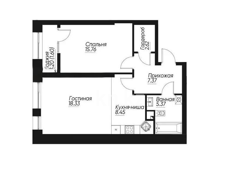 Продажа 2-комнатной квартиры, 59.5 м², ул. Навои, дом  30а/1 в Алматы