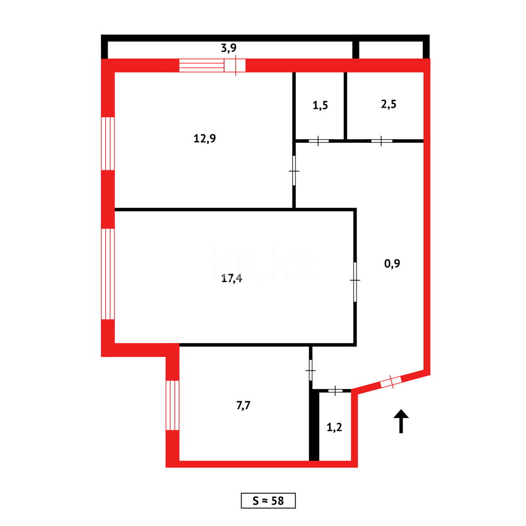 Продажа 2-комнатной квартиры, 57 м² - Продажа квартир в Темиртау фото 13 из 13