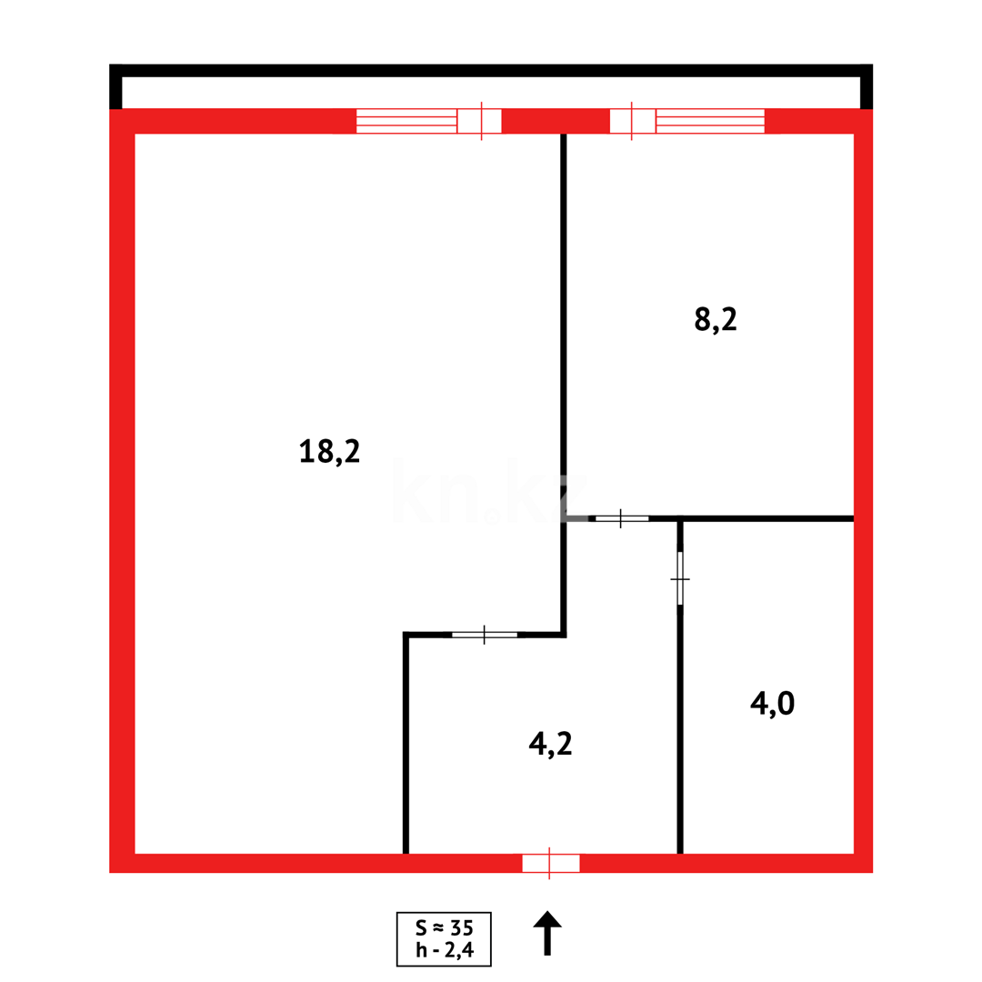 Продажа 1-комнатной квартиры, 38 м² в Караганде - фото 10