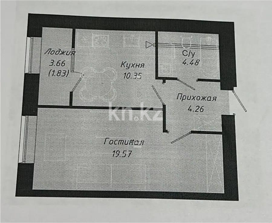 Продажа 1-комнатной квартиры, 40.49 м², ул. Е-34, дом  4 - Продажа квартир в новостройках Астаны без посредников с фото фото 1 из 1