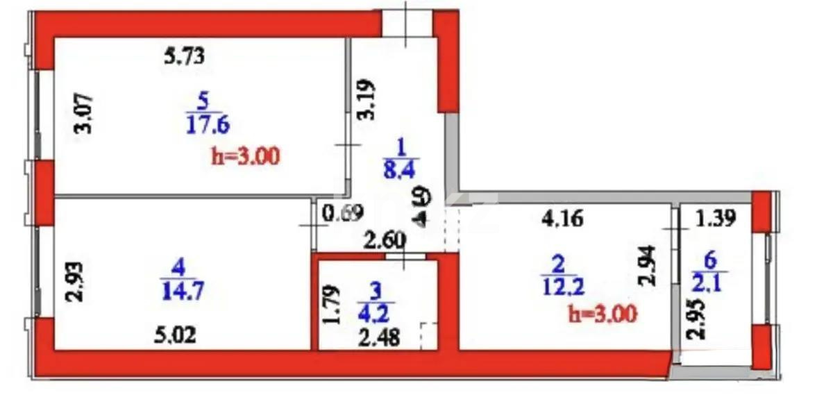 Продажа 2-комнатной квартиры, 60 м² в Астане