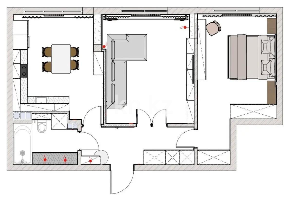 Продажа 2-комнатной квартиры, 58.5 м², ул. Токпанова, дом  8 - Продажа квартир в новостройках Астаны фото 1 из 1
