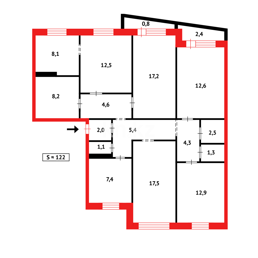 Продажа 6-комнатной квартиры, 121 м², ул. 70 квартал в Темиртау - фото 23