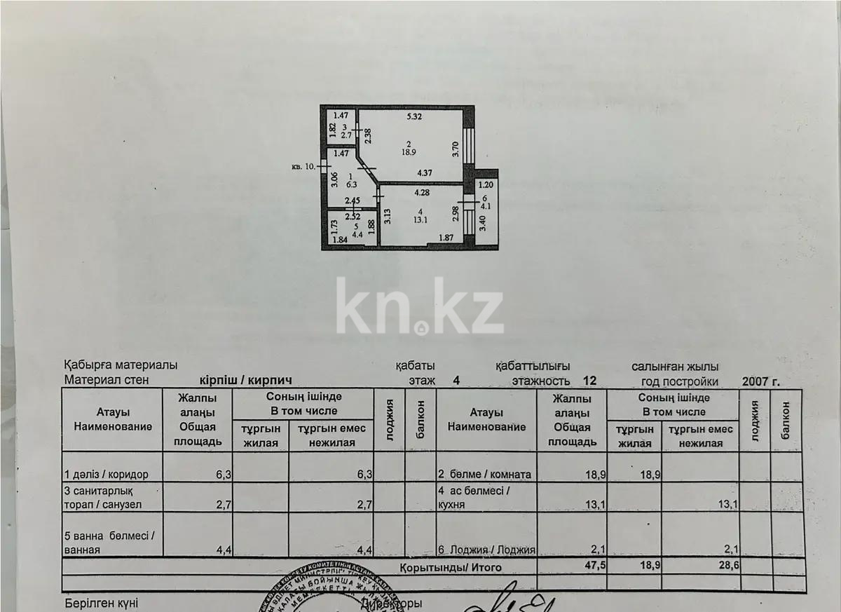Продажа 1-комнатной квартиры, 47.5 м², ул. Кенесары, дом  1 - Продажа  однокомнатных квартир в новостройках Астаны без посредников с фото фото 1 из 1