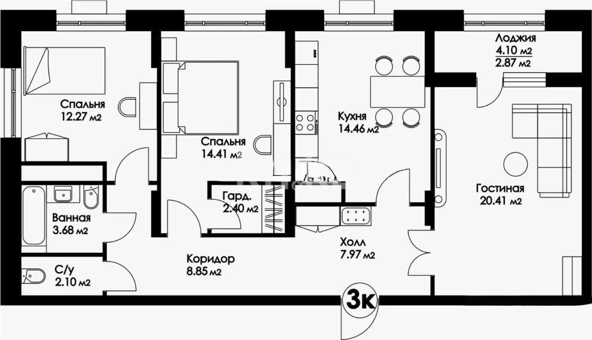 Продажа 3-комнатной квартиры, 89.42 м² - Продажа квартир в Астане - страница 14 фото 1 из 1