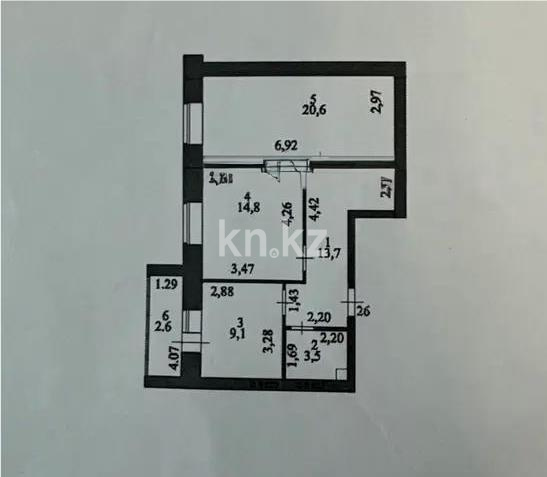 Продажа 2-комнатной квартиры, 64.3 м² в Астане - фото 4