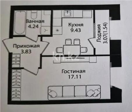 Продажа 1-комнатной квартиры, 36.15 м² - Продажа квартир в Казахстане - страница 5 фото 1 из 1