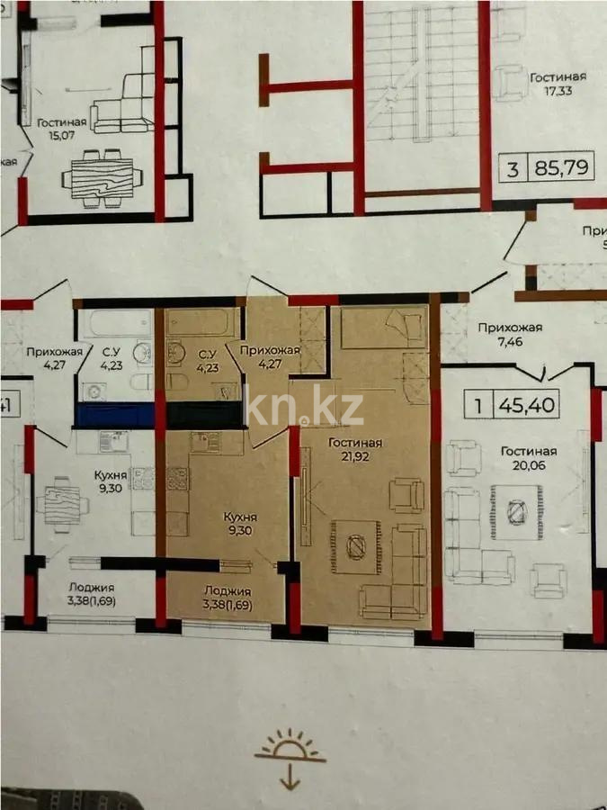 Продажа 1-комнатной квартиры, 41.3 м², ул. Анет баба, дом  4 - Продажа квартир без посредников в Астане фото 1 из 1