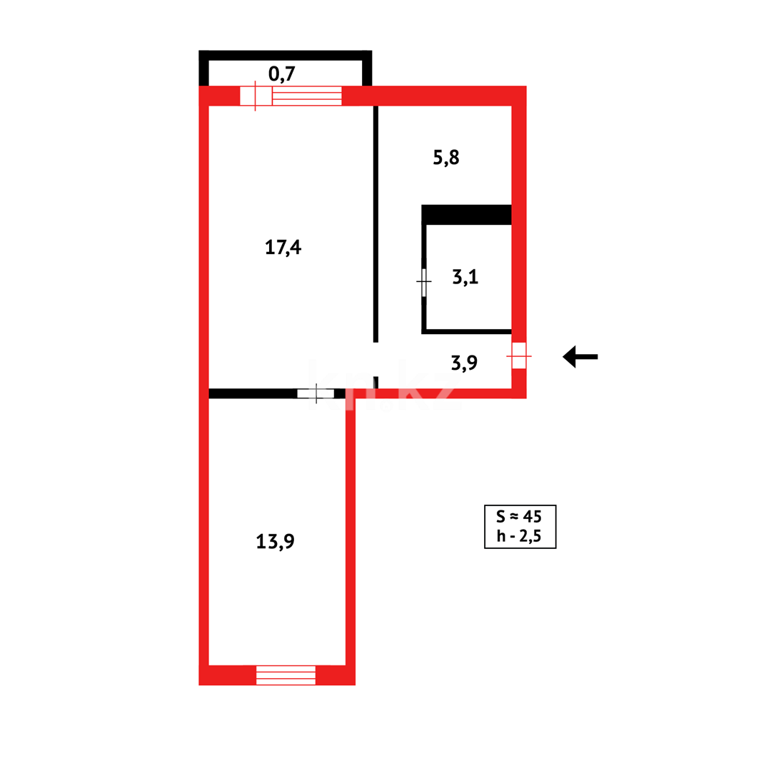 Продажа 2-комнатной квартиры, 44 м² - Продажа квартир в Караганде - страница 39 фото 12 из 12