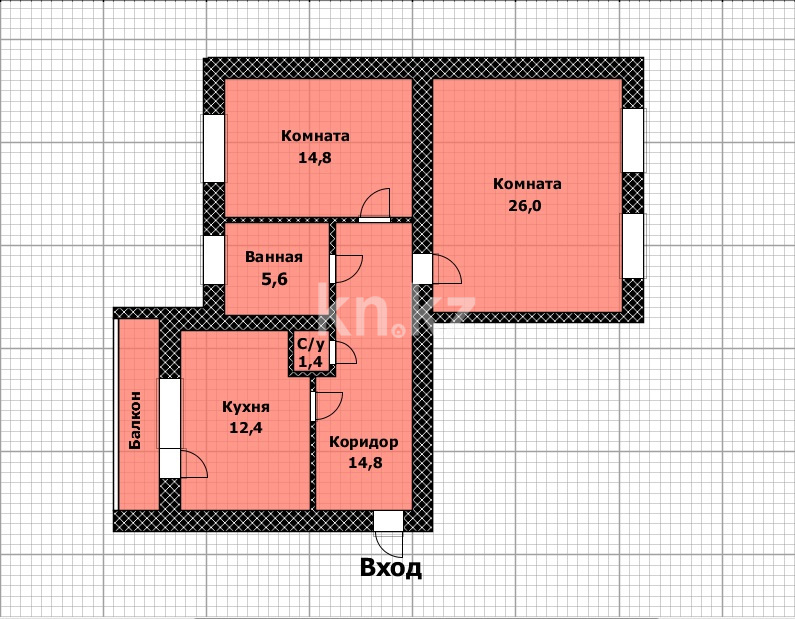 Продажа 2-комнатной квартиры, 77 м², ул. Бараева, дом  6 в Астане