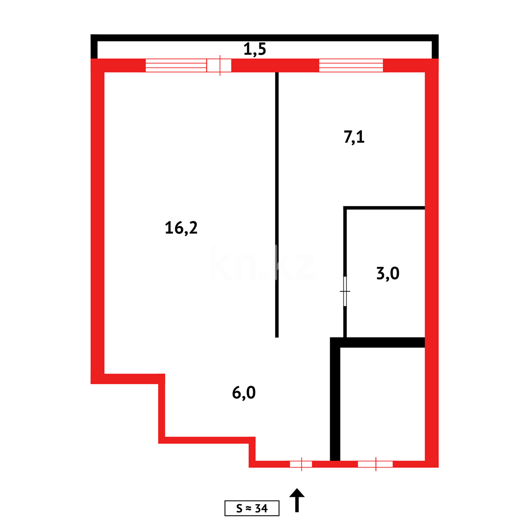 Продажа 1-комнатной квартиры, 35 м² - Продажа квартир в Темиртау - страница 8 фото 6 из 6