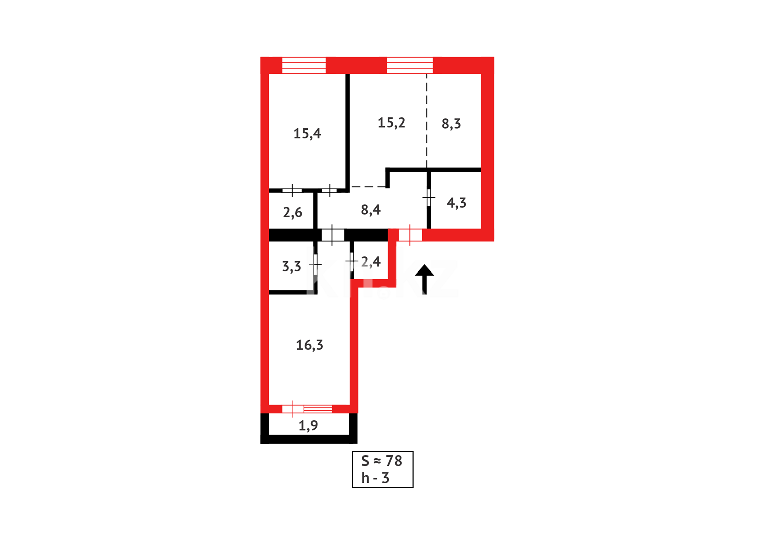 Продажа 3-комнатной квартиры, 78.43 м² - Продажа квартир в р-не Алматы Астаны - страница 21 фото 15 из 15