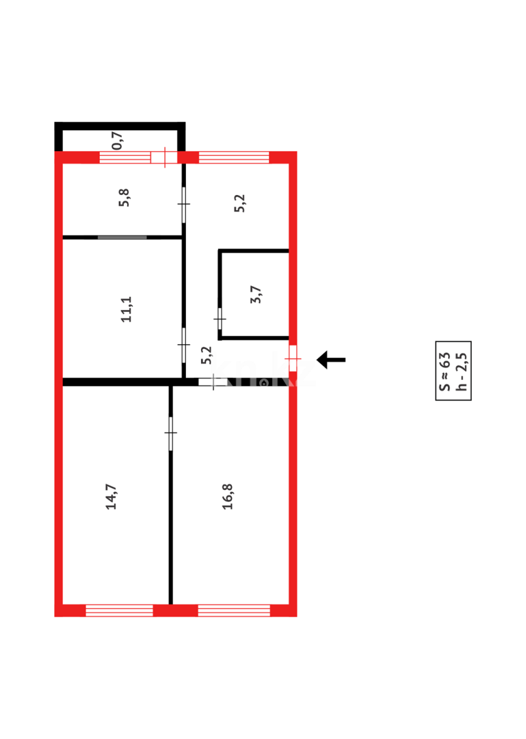 Продажа 3-комнатной квартиры, 63 м² - Продажа трехкомнатных квартир в Городе Караганды - страница 8 фото 13 из 13