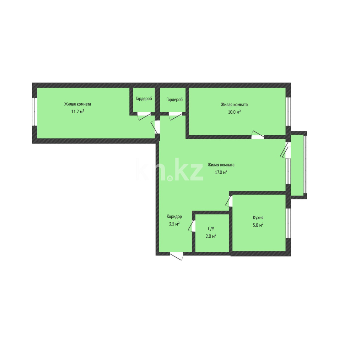 Продажа 3-комнатной квартиры, 55.5 м² в Костанае - фото 3