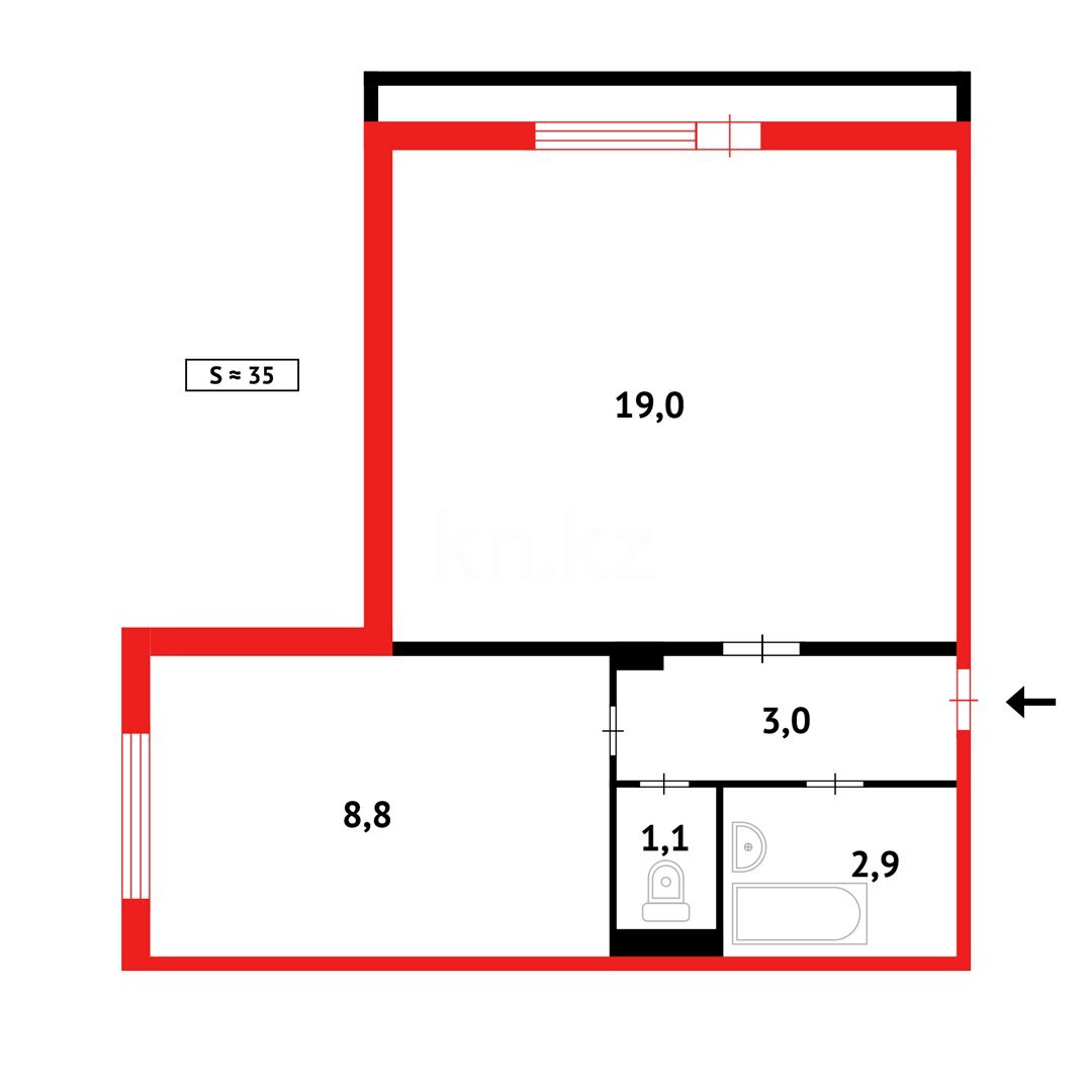 Продажа 1-комнатной квартиры, 34 м² в Караганде - фото 15