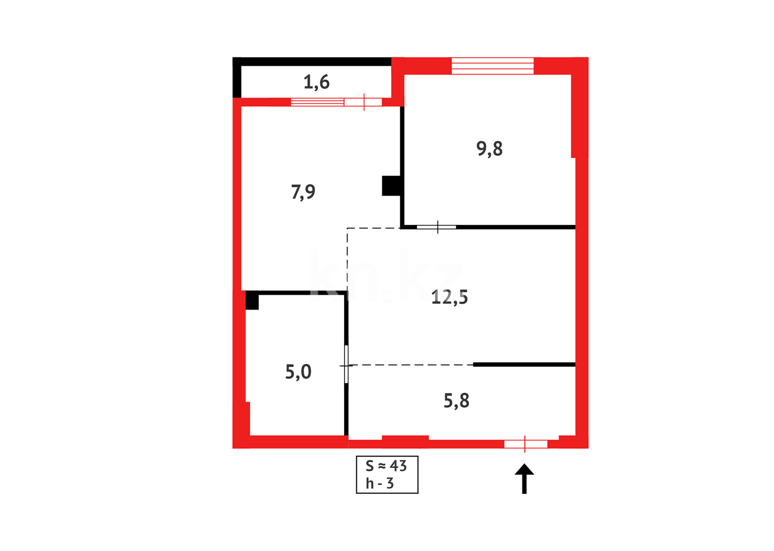 Продажа 1-комнатной квартиры, 42.6 м², ул. Е-36 - Продажа квартир в новостройках Астаны фото 4 из 4