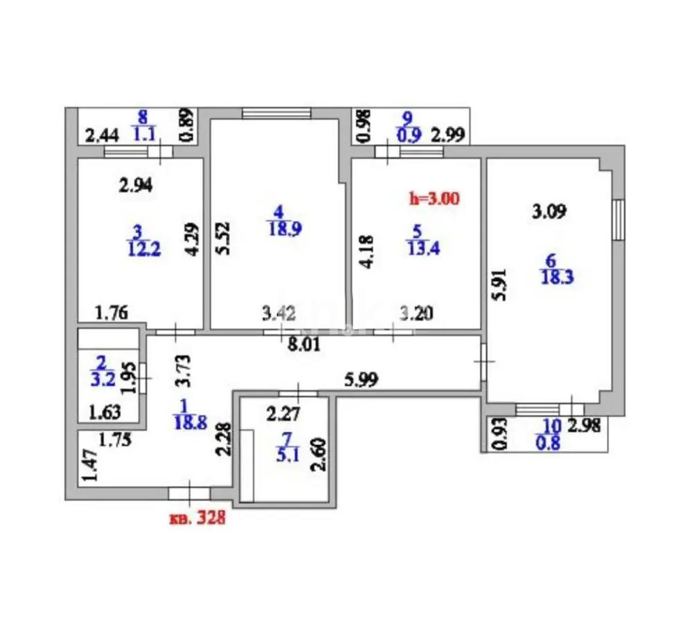 Продажа 3-комнатной квартиры, 92.7 м², ул. Бухар жырау, дом  32 в Астане - фото 3