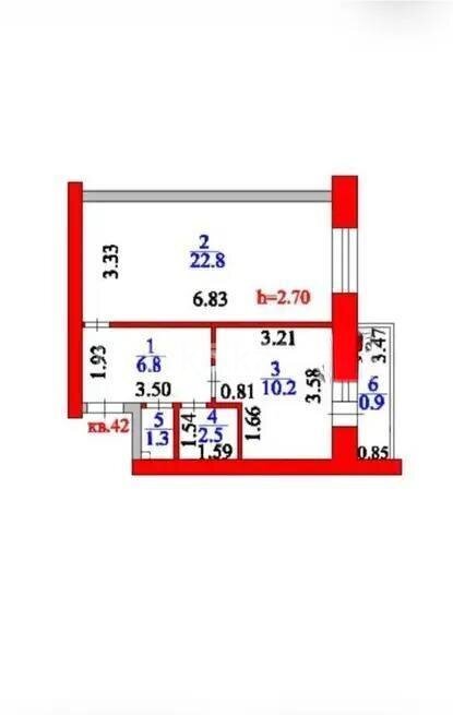 Продажа 1-комнатной квартиры, 44.5 м² в Астане