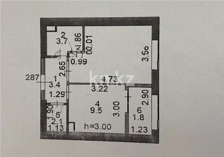 Продажа 1-комнатной квартиры, 35.3 м² в Астане
