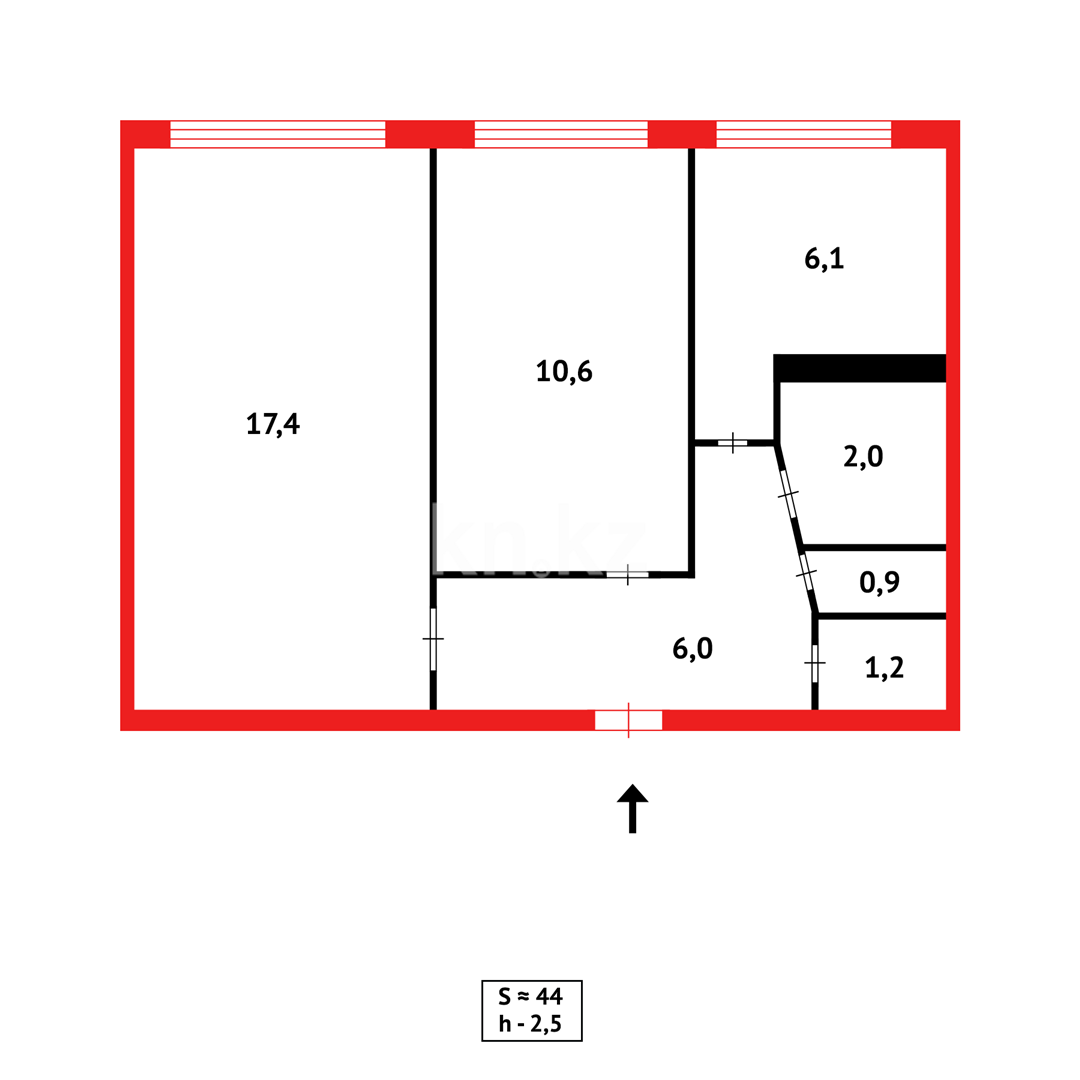 Продажа 2-комнатной квартиры, 44 м² - Продажа квартир в Караганде - страница 73 фото 14 из 14