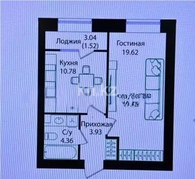 Продажа 1-комнатной квартиры, 40.21 м², ул. Е-15, дом  16 - Продажа квартир в новостройках Астаны фото 1 из 1
